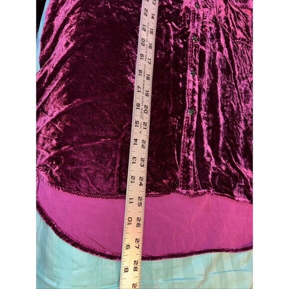 Sundance Cassity Velvet Shirt M Button Down Western Pearl Snap Silk Blend Rodeo - Picture 9 of 10